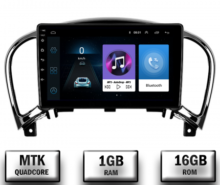 Nissan - Navigatie Nissan Juke (2010-2015), Android 10, P-Quadcore / 1GB RAM + 16GB ROM, 9 Inch - AD-BGP9001+AD-BGRKIT168