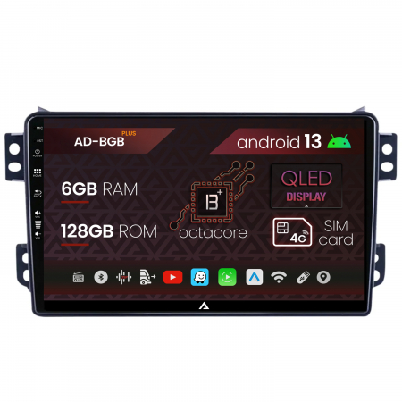 Suzuki - Navigatie Opel Agila / Suzuki Splash (2007-2014), Android 13, B-Octacore / 6GB RAM + 128GB ROM, 9 Inch - AD-BGB9006+AD-BGRKIT388V2