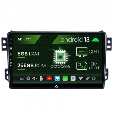 Navigații auto dedicate - Navigatie Opel Agila / Suzuki Splash (2007-2014), Android 13, Z-Octacore / 8GB RAM + 256GB ROM, 9 Inch - AD-BGZ9008+AD-BGRKIT388V2