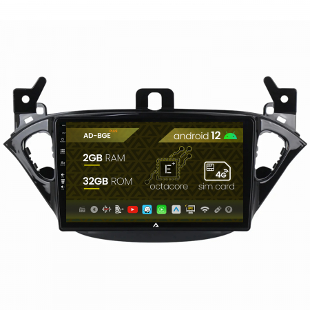 Navigații auto dedicate - Navigatie Opel Corsa E (2013-2019), Android 12, E-Octacore / 2GB RAM + 32GB ROM, 9 Inch - AD-BGE9002+AD-BGRKIT387