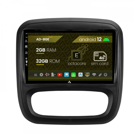 Navigații auto dedicate - Navigatie Opel Vivaro / Renault Trafic (2014-2017), Android 12, E-Octacore / 2GB RAM + 32GB ROM, 9 Inch - AD-BGE9002+AD-BGRKIT389