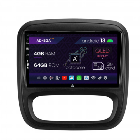 Navigații auto dedicate - Navigatie Opel Vivaro / Renault Trafic / Fiat Talento (2014-2017), Android 13, A-Octacore / 4GB RAM + 64GB ROM, 9 Inch - AD-BGA9004+AD-BGRKIT389