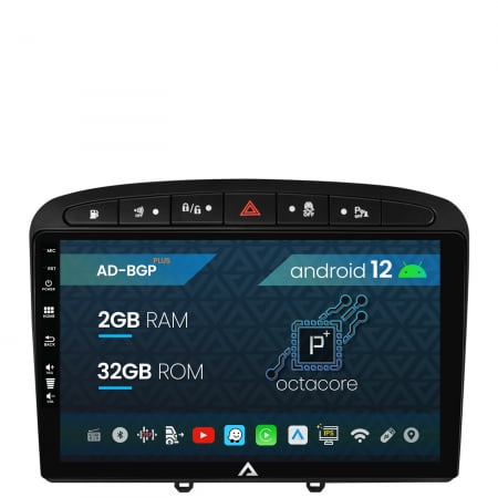408 (2008-2013) - Navigatie Peugeot 308/408 (2008-2013), Android 12, P-Octacore / 2GB RAM + 32GB ROM, 9 Inch - AD-BGP9002+AD-BGRKIT265