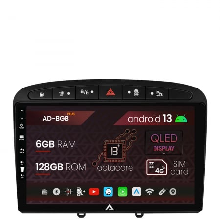408 (2008-2013) - Navigatie Peugeot 308/408 (2008-2013), Android 13, B-Octacore / 6GB RAM + 128GB ROM, 9 Inch - AD-BGB9006+AD-BGRKIT265