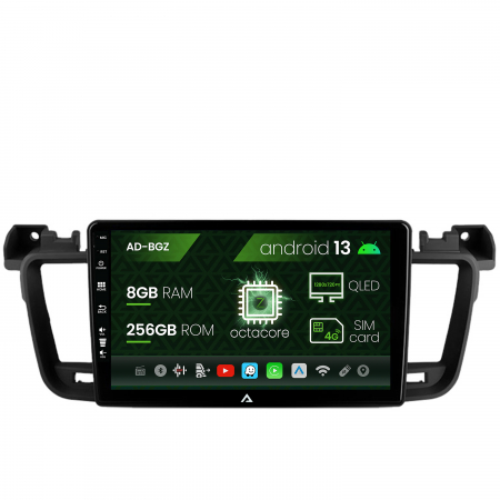 Navigații auto dedicate - Navigatie Peugeot 508 (2010-2018), Android 13, Z-Octacore / 8GB RAM + 256GB ROM, 9 Inch - AD-BGZ9008+AD-BGRKIT264