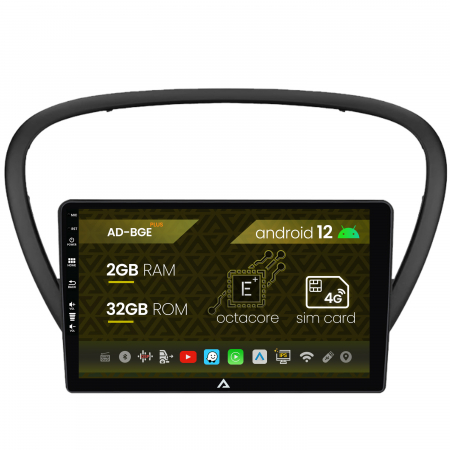 Navigații auto dedicate - Navigatie Peugeot 607 (2004-2011), Android 12, E-Octacore / 2GB RAM + 32GB ROM, 9 Inch - AD-BGE9002+AD-BGRKIT266V4