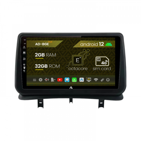 Navigații auto dedicate - Navigatie Renault Clio 3 (2005-2013), Android 12, E-Octacore / 2GB RAM + 32GB ROM, 9 Inch - AD-BGE9002+AD-BGRKIT371V2