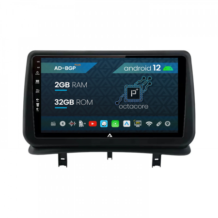Navigații auto dedicate - Navigatie Renault Clio 3 (2005-2013), Android 12, P-Octacore / 2GB RAM + 32GB ROM, 9 Inch - AD-BGP9002+AD-BGRKIT371V2