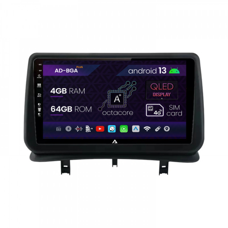 Navigații auto dedicate - Navigatie Renault Clio 3 (2005-2013), Android 13, A-Octacore / 4GB RAM + 64GB ROM, 9 Inch - AD-BGA9004+AD-BGRKIT371V2