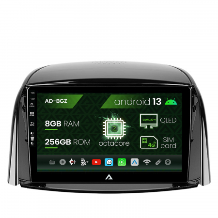 Koleos 2007-2016 - Navigatie Renault Koleos (2009-2016), Android 13, Z-Octacore / 8GB RAM + 256GB ROM, 9 Inch - AD-BGZ9008+AD-BGRKIT365