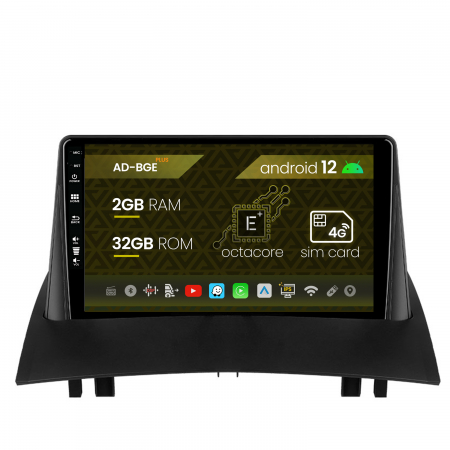 Navigații auto dedicate - Navigatie Renault Megane 2 (2002-2009), Android 12, E-Octacore / 2GB RAM + 32GB ROM, 9 Inch - AD-BGE9002+AD-BGRKIT371