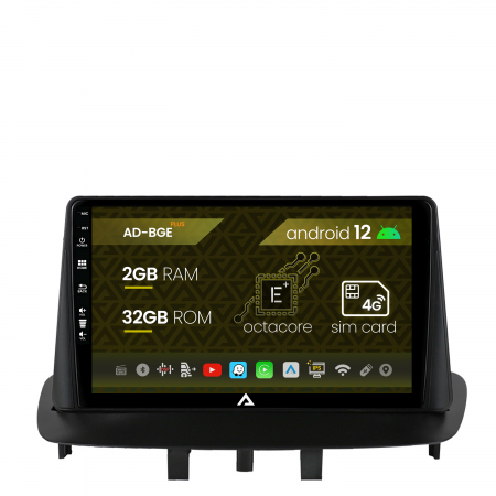 Fluence 2009 - &#62;&#62; - Navigatie Renault Megane 3 / Fluence (2009-2016), Android 12, E-Octacore / 2GB RAM + 32GB ROM, 9 Inch - AD-BGE9002+AD-BGRKIT372