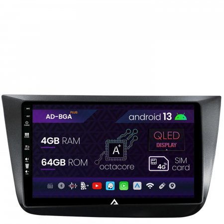 Seat - Navigatie Seat Altea/Toledo (2005-2012), Android 13, A-Octacore / 4GB RAM + 64GB ROM, 9 Inch - AD-BGA9004+AD-BGRKIT055
