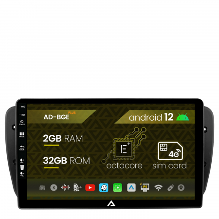 Navigații auto dedicate - Navigatie Seat Ibiza (2009-2013), Android 12, E-Octacore / 2GB RAM + 32GB ROM, 9 Inch - AD-BGE9002+AD-BGRKIT049