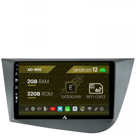 Navigații auto dedicate - Navigatie Seat Leon (2005-2012), Android 12, E-Octacore / 2GB RAM + 32GB ROM, 9 Inch - AD-BGE9002+AD-BGRKIT052