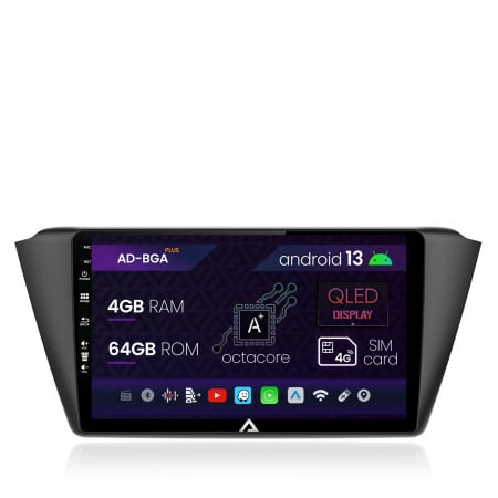 Navigații auto dedicate - Navigatie Skoda Fabia (2015+), Android 13, A-Octacore / 4GB RAM + 64GB ROM, 9 Inch - AD-BGA9004+AD-BGRKIT039