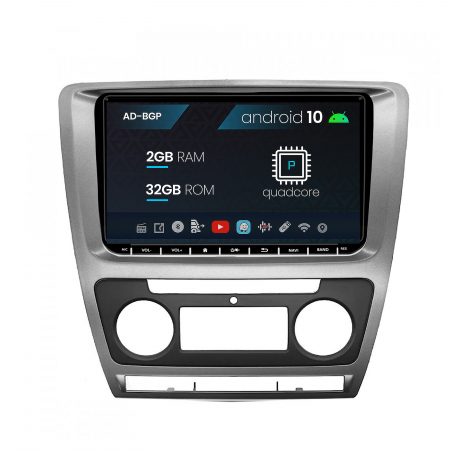 Octavia II Facelift 2008-2013 - Navigatie Skoda Octavia 2 Facelift (2008-2013), Climatronic, Android 10, P-Quadcore / 2GB RAM + 32GB ROM, 9 inch - AD-BGPW9MTK2GB + AD-BGRSK0052DIN