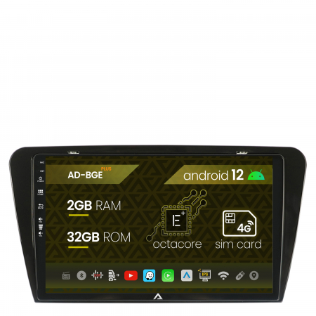 Navigații auto dedicate - Navigatie Skoda Octavia 3 (2013-2018), Android 12, E-Octacore / 2GB RAM + 32GB ROM, 10.1 Inch - AD-BGE10002+AD-BGRKIT026