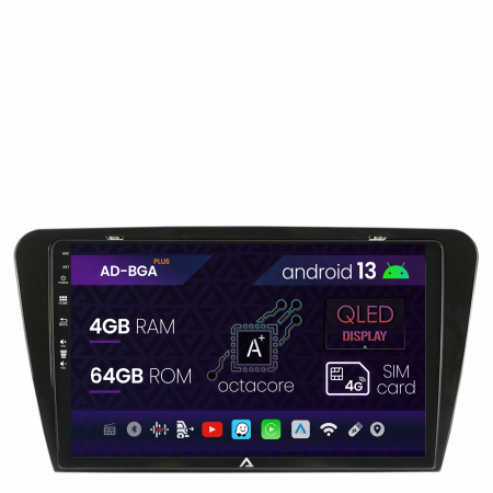 Skoda - Navigatie Skoda Octavia 3 (2013-2018), Android 13, A-Octacore / 4GB RAM + 64GB ROM, 10.1 Inch - AD-BGA10004+AD-BGRKIT026