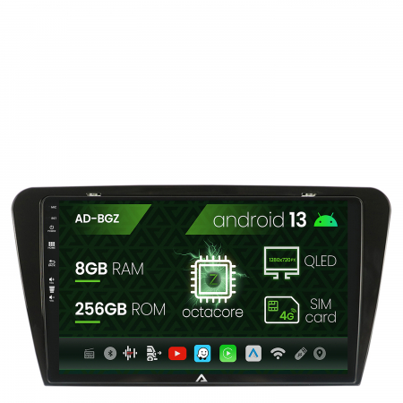 Navigații auto dedicate - Navigatie Skoda Octavia 3 (2013-2018), Android 13, Z-Octacore / 8GB RAM + 256GB ROM, 10.1 Inch - AD-BGZ10008+AD-BGRKIT026