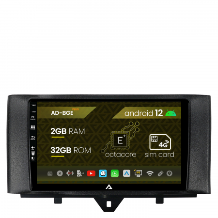 Smart FORTWO 2010-2015 - Navigatie Smart Fortwo (2010-2015), Android 12, E-Octacore / 2GB RAM + 32GB ROM, 9 Inch - AD-BGE9002+AD-BGRKIT409
