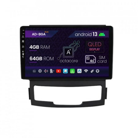 Korando 2010-2013 - Navigatie Ssang Yong Korando (2010-2013), Android 13, A-Octacore / 4GB RAM + 64GB ROM, 9 Inch - AD-BGA9004+AD-BGRKIT432