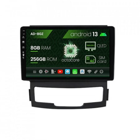Korando 2010-2013 - Navigatie Ssang Yong Korando (2010-2013), Android 13, Z-Octacore / 8GB RAM + 256GB ROM, 9 Inch - AD-BGZ9008+AD-BGRKIT432