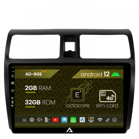 Navigații auto dedicate - Navigatie Suzuki Swift (2003-2010), Android 12, E-Octacore / 2GB RAM + 32GB ROM, 10.1 Inch - AD-BGE10002+AD-BGRKIT301
