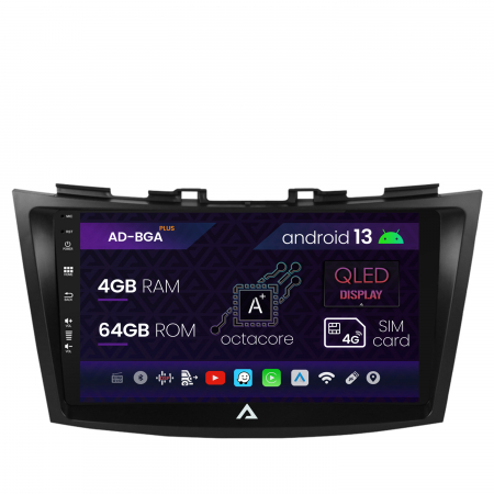 Navigații auto dedicate - Navigatie Suzuki Swift (2011-2017), Android 13, A-Octacore / 4GB RAM + 64GB ROM, 9 Inch - AD-BGA9004+AD-BGRKIT304