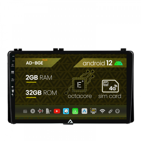 Auris 2016-&#62;&#62; - Navigatie Toyota Auris/ Corolla (2016+), Android 12, E-Octacore / 2GB RAM + 32GB ROM, 9 Inch - AD-BGE9002+AD-BGRKIT089AV2