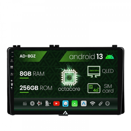 Auris 2016-&#62;&#62; - Navigatie Toyota Auris/ Corolla (2016+), Android 13, Z-Octacore / 8GB RAM + 256GB ROM, 9 Inch - AD-BGZ9008+AD-BGRKIT089AV2