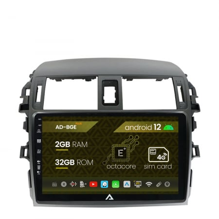 Corolla 2007-2012 - Navigatie Toyota Corolla (2007-2013), Android 12, E-Octacore / 2GB RAM + 32GB ROM, 9 Inch - AD-BGE9002+AD-BGRKIT067