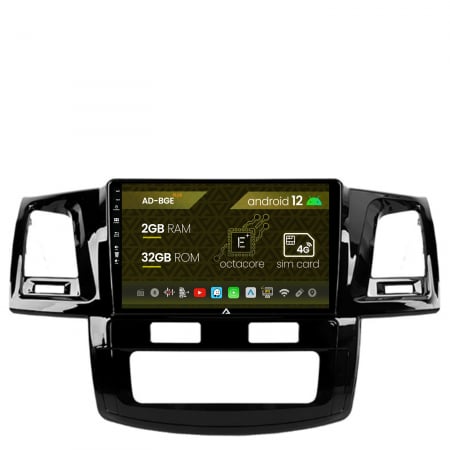Navigații auto dedicate - Navigatie Toyota Hilux (2008-2014), Android 12, E-Octacore / 2GB RAM + 32GB ROM, 9 Inch - AD-BGE9002+AD-BGRKIT081