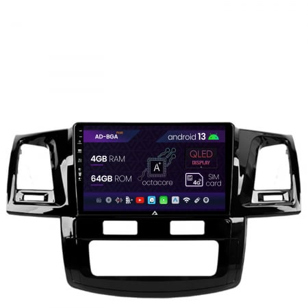 Navigații auto dedicate - Navigatie Toyota Hilux (2008-2014), Android 13, A-Octacore / 4GB RAM + 64GB ROM, 9 Inch - AD-BGA9004+AD-BGRKIT081