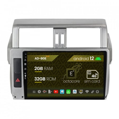 Navigații auto dedicate - Navigatie Toyota Land Cruiser Prado J150 (2013-2017), Android 12, E-Octacore / 2GB RAM + 32GB ROM, 10.1 Inch - AD-BGE10002+AD-BGRKIT061
