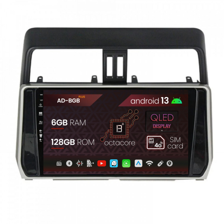 Navigații auto dedicate - Navigatie Toyota Land Cruiser / Prado J150 (2018+), Android 13, B-Octacore / 6GB RAM + 128GB ROM, 10.1 Inch - AD-BGB10006+AD-BGRKIT078