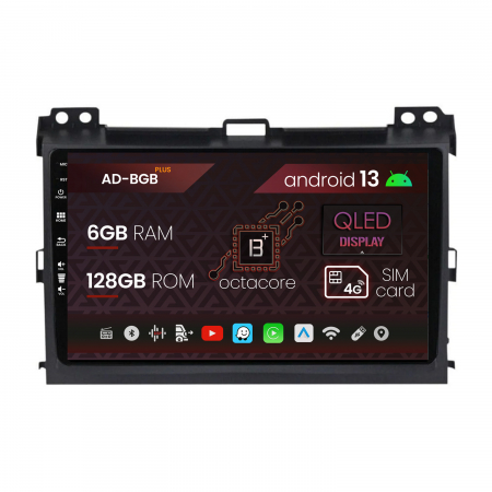 Prado J120 2002-2008 - Navigatie Toyota Prado J120 (2002 - 2010), Android 13, B-Octacore / 6GB RAM + 128GB ROM, 9 Inch - AD-BGB9006+AD-BGRKIT083