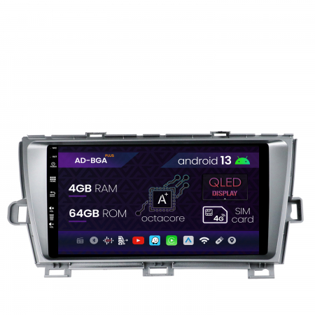 Prius 2005-2012 - Navigatie Toyota Prius (2009-2014), Android 13, A-Octacore / 4GB RAM + 64GB ROM, 9 Inch - AD-BGA9004+AD-BGRKIT089