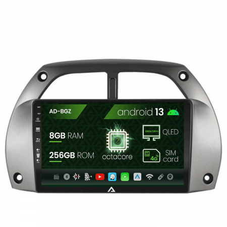 RAV4 2001-2005 - Navigatie Toyota RAV4 (2001-2006), Android 13, Z-Octacore / 8GB RAM + 256GB ROM, 9 Inch - AD-BGZ9008+AD-BGRKIT109