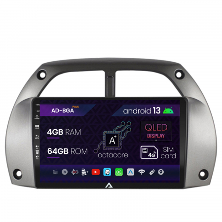 RAV4 2001-2005 - Navigatie Toyota RAV4 (2001-2006), Android 13, A-Octacore / 4GB RAM + 64GB ROM, 9 Inch - AD-BGA9004+AD-BGRKIT109