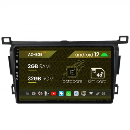 RAV4 2013-2018 - Navigatie Toyota RAV4 (2013-2018), Android 12, E-Octacore / 2GB RAM + 32GB ROM, 9 Inch - AD-BGE9002+AD-BGRKIT092