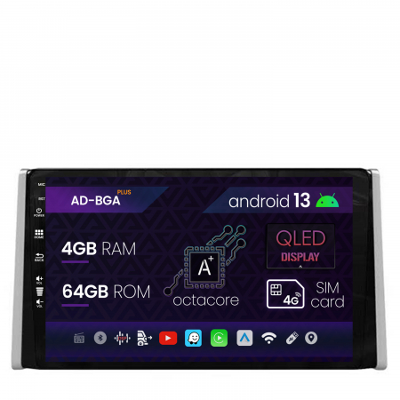 RAV4 2018 - &#62;&#62; - Navigatie Toyota RAV4 (2018+), Android 13, A-Octacore / 4GB RAM + 64GB ROM, 9 Inch - AD-BGA9004+AD-BGRKIT098