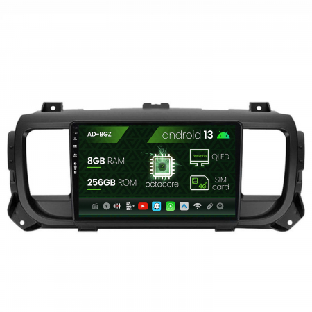Proace 2016-2020 - Navigatie Toyota Proace (2016+), Android 13, Z-Octacore / 8GB RAM + 256GB ROM, 9 Inch - AD-BGZ9008+AD-BGRKIT065V2