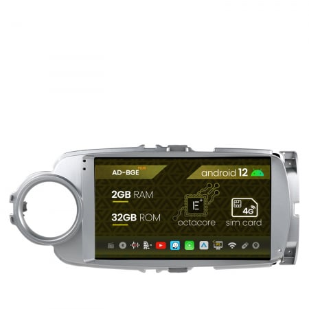 Navigații auto dedicate - Navigatie Toyota Yaris (2010-2018), Android 12, E-Octacore / 2GB RAM + 32GB ROM, 9 Inch - AD-BGE9002+AD-BGRKIT104