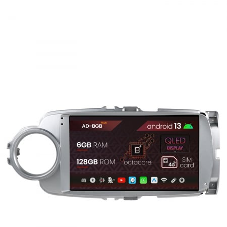 Navigații auto dedicate - Navigatie Toyota Yaris (2010-2018), Android 13, B-Octacore / 6GB RAM + 128GB ROM, 9 Inch - AD-BGB9006+AD-BGRKIT104