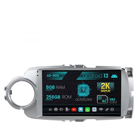 Navigații auto dedicate - Navigatie Toyota Yaris (2010-2018), Android 13, X-Octacore / 8GB RAM + 256GB ROM, 9.5 Inch - AD-BGX9008+AD-BGRKIT104