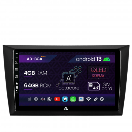 Golf 6 2009-2012 - Navigatie Volkswagen Golf 6, Android 13, A-Octacore / 4GB RAM + 64GB ROM, 9 Inch - AD-BGA9004+AD-BGRKIT024V2