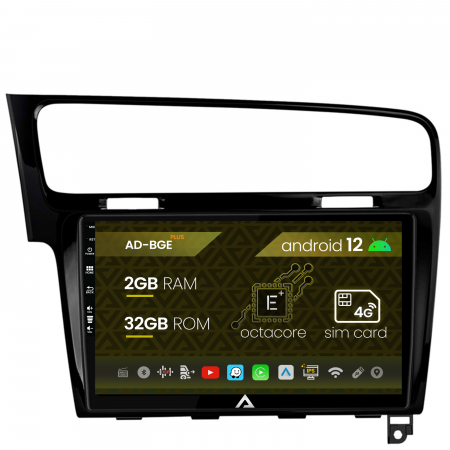 Golf 7 2013 - &#62;&#62; - Navigatie Volkswagen Golf 7, Android 12, E-Octacore / 2GB RAM + 32GB ROM, 10.1 Inch - AD-BGE10002+AD-BGRKIT023B
