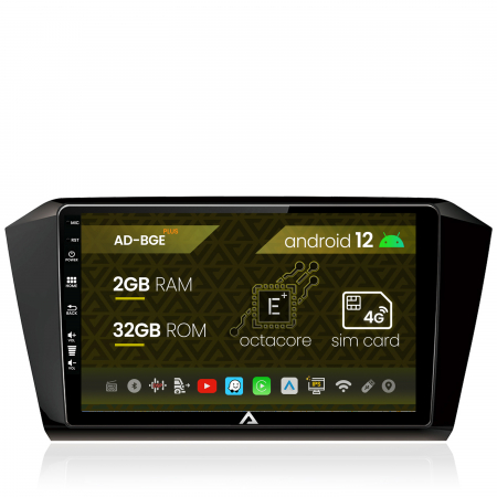 Passat B8 2015 - &#62;&#62; - Navigatie Volkswagen Passat B8, Android 12, E-Octacore / 2GB RAM + 32GB ROM, 10.1 Inch - AD-BGE10002+AD-BGRKIT037