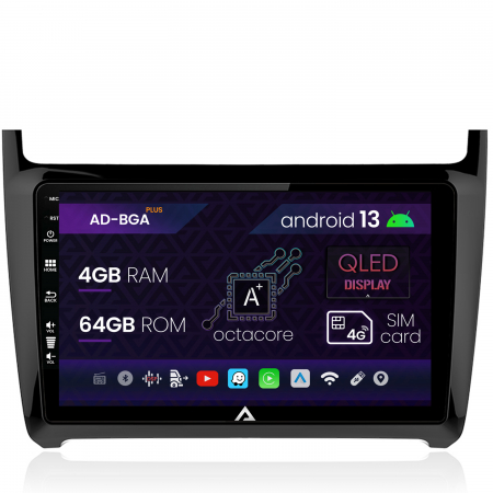 Navigații auto dedicate - Navigatie Volkswagen Polo (2014+), Android 13, A-Octacore / 4GB RAM + 64GB ROM, 9 Inch - AD-BGA9004+AD-BGRKIT033